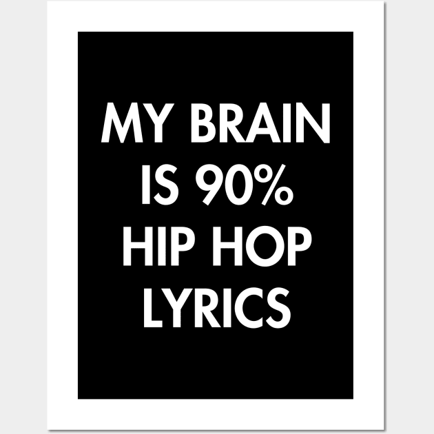 My Brain is 90% Hip Hop Lyrics Wall Art by YiannisTees